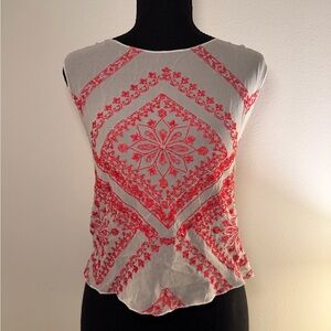 Twelfth Street by Cynthia Vincent Embroidered Silk Shell Top